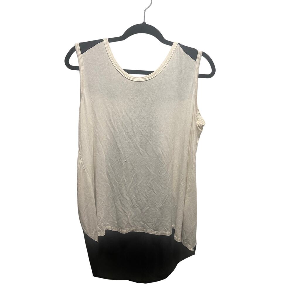 Kim & Cami XL Dress Tank Top Sheer Back Black & White Chic